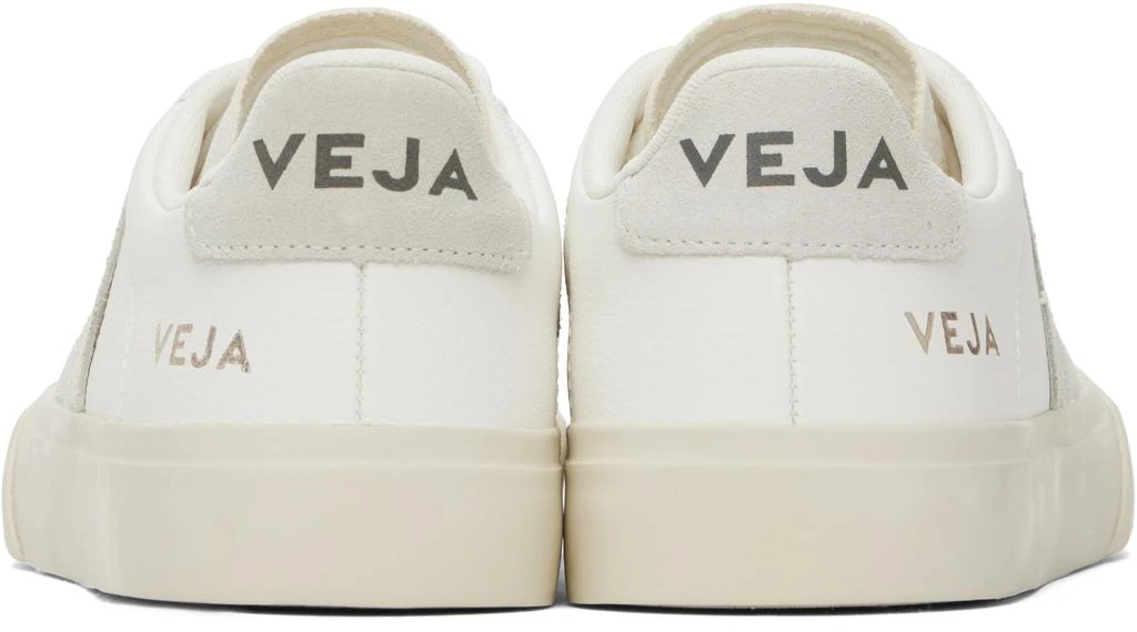 Veja White & Gray Campo Leather Sneakers 2