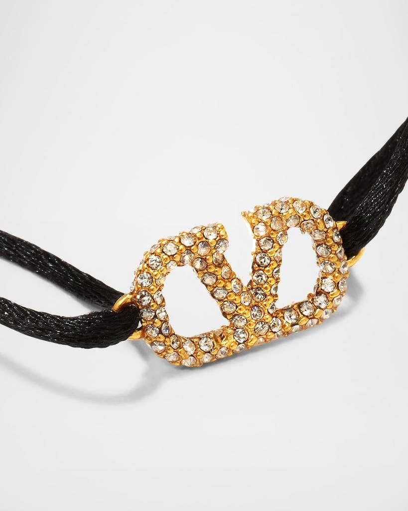 Valentino Antiqued Strass Logo Cord Bracelet 3