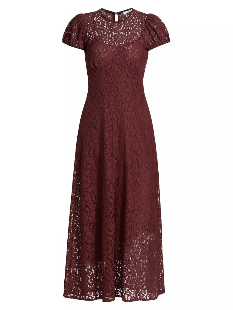 DÔEN Katarina Lace Fit & Flare Short-Sleeve Midi-Dress