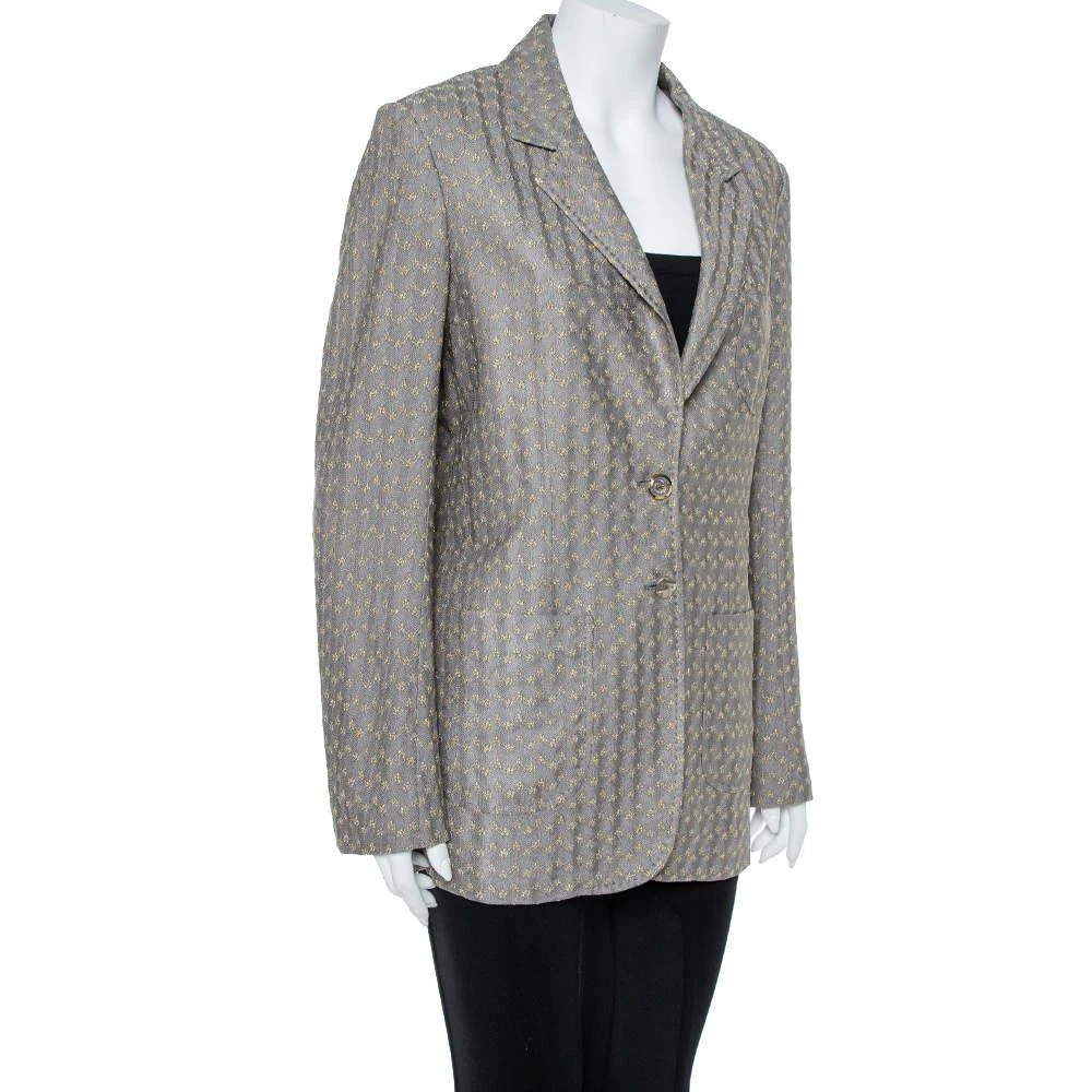 Missoni Missoni Gold & Grey Lurex Knit Blazer L 2