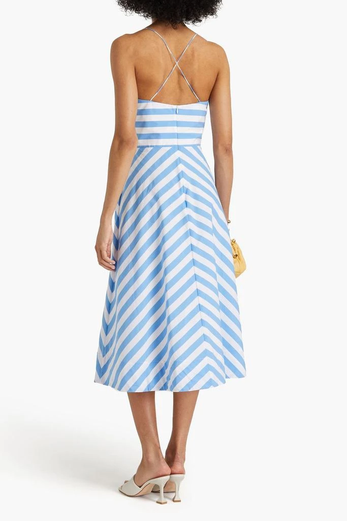 REBECCA VALLANCE Nini knotted striped cotton-blend poplin midi dress 3