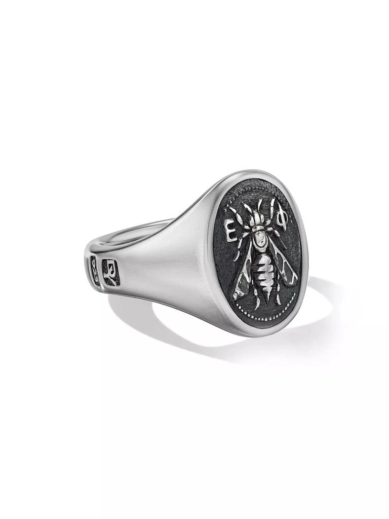 David Yurman Petrvs Bee Signet Ring in Sterling Silver, 19MM 1