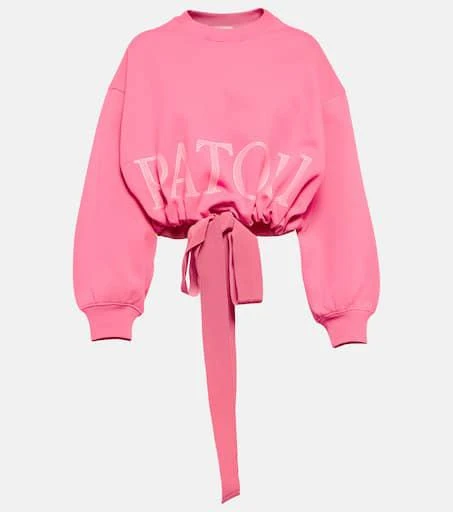PATOU Cropped cotton jersey sweater 1