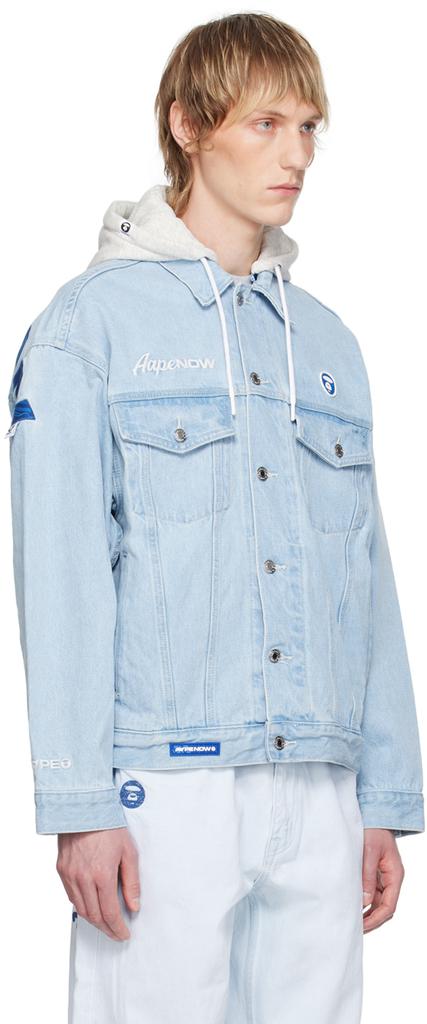 AAPE by A Bathing Ape Blue Hooded Denim Jacket