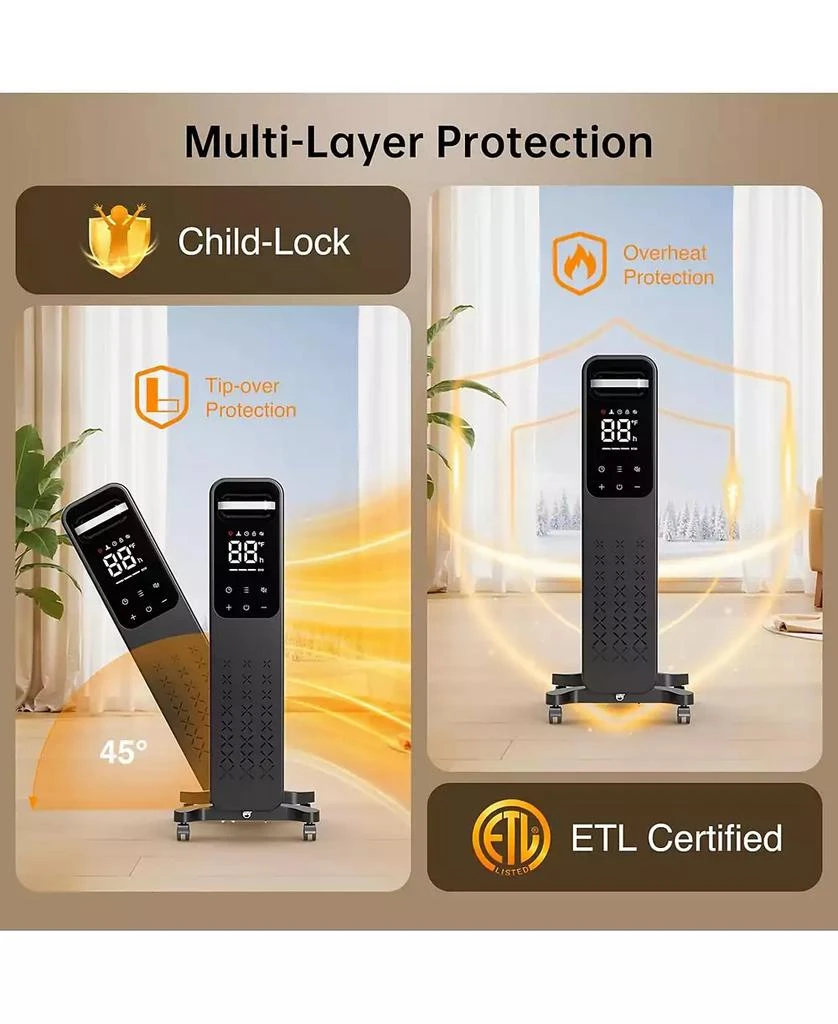 Cowsar 1500W Oil Filled Radiator Heater with Digital Thermostat 
Timer 7