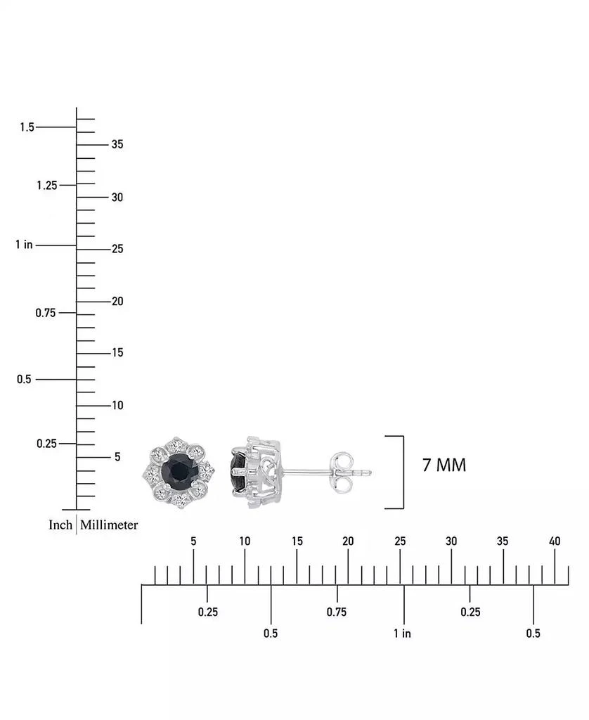Macy
s Diamond and Blue Sapphire Stud Earrings in 10k White Gold 6