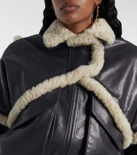 Magda Butrym Shearling-trimmed leather bomber jacket 5