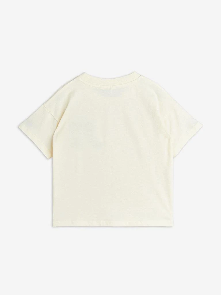 Mini Rodini Kids Note Chenille T-Shirt in Ivory 3