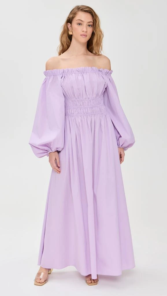 CAROLINE CONSTAS Raquela Off Shoulder Ruffle Maxi Dress 6