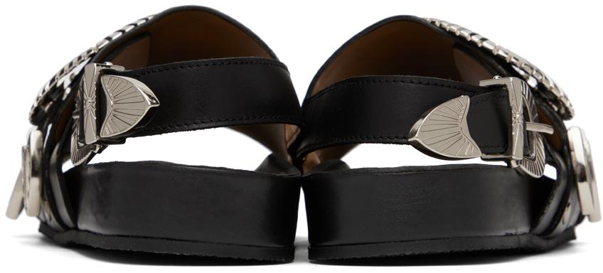 Toga Pulla SSENSE Exclusive Black Leather Sandals