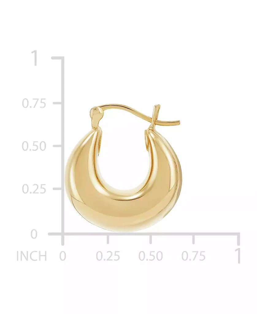 Macy's Polished Graduated Chunky Oval Hoop Earrings in 14k Yellow Gold 4