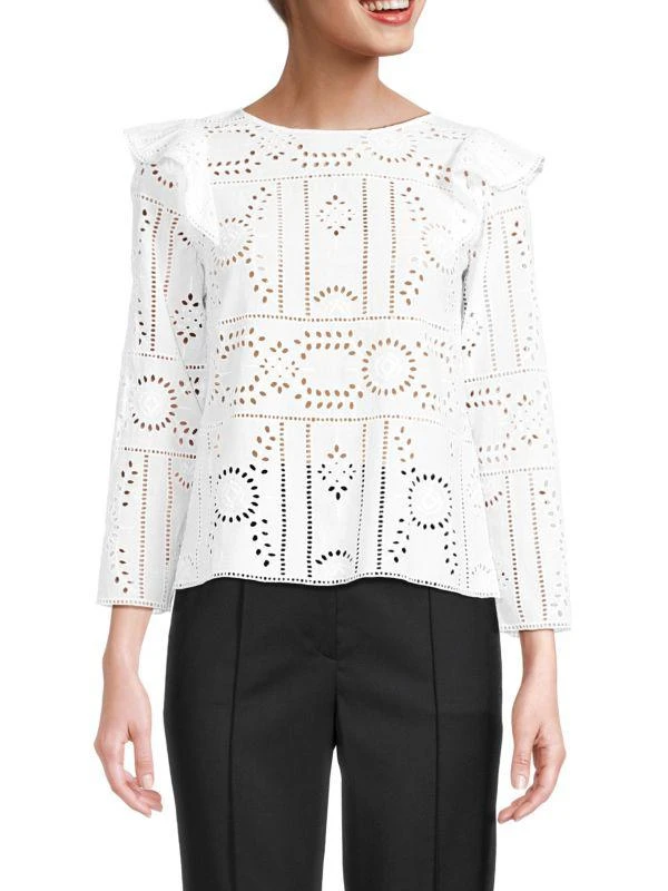 The Kooples Ruffle Eyelet Top 1
