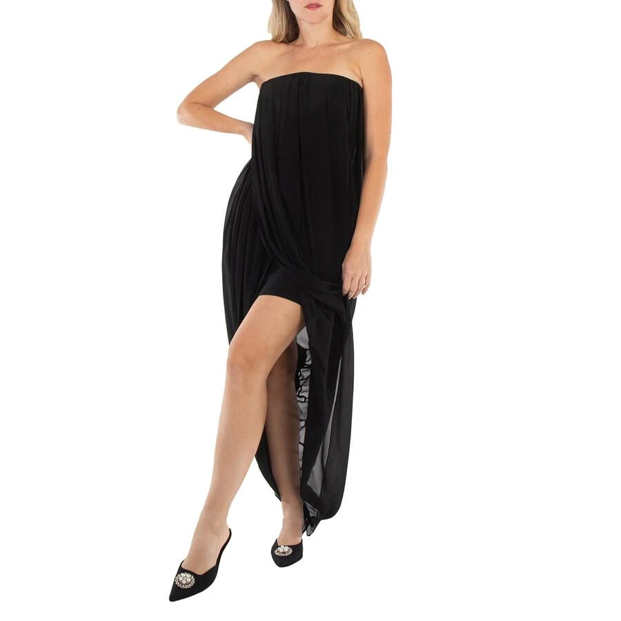 Burberry Black Mulberry Silk Evening Violet Draped Dress 2