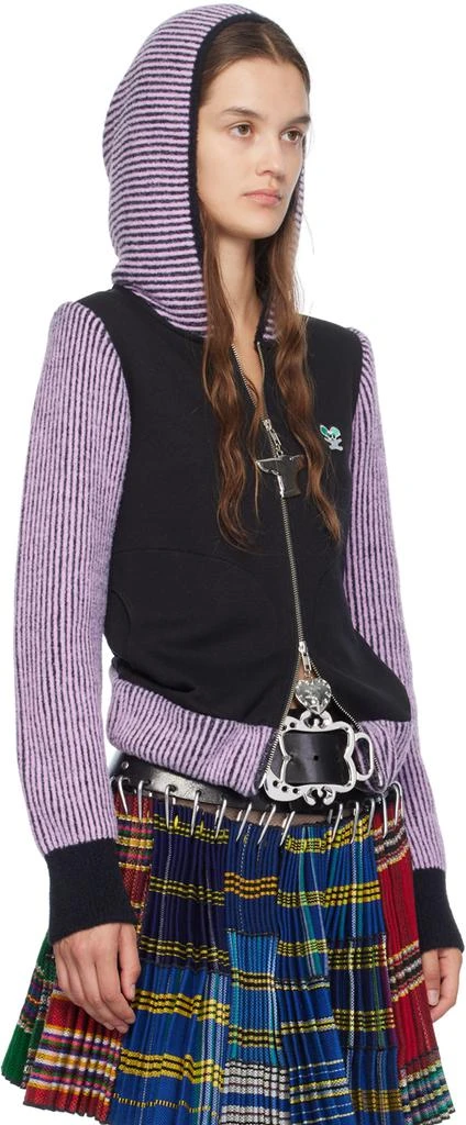 CHOPOVA LOWENA Black & Pink Knotter Zip-Up Hoodie 2