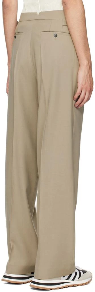 AMI Taupe Pleated Trousers 3