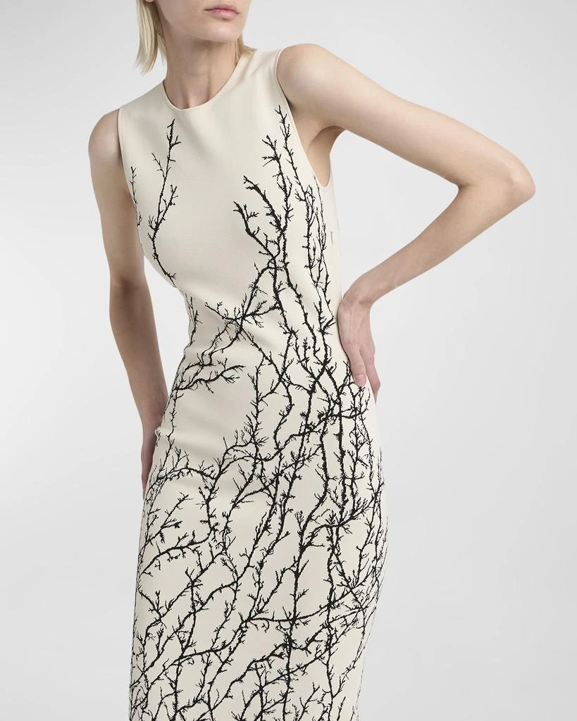 Alexander McQueen Thorn Embroidered Jacquard Midi Dress 7