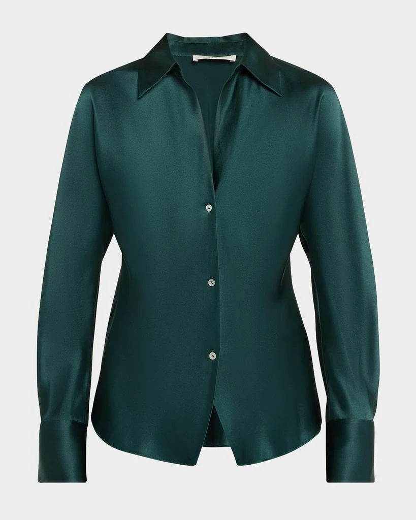 Vince Bias Silk Long-Sleeve Blouse 1