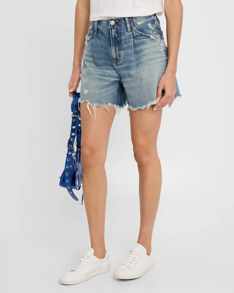 MOUSSY VINTAGE Ludlow Distressed Denim Shorts 4