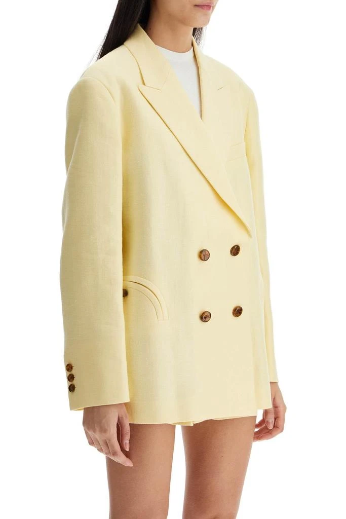 BLAZÉ MILANO Women's  yellow Linen Oversized Blazer 2