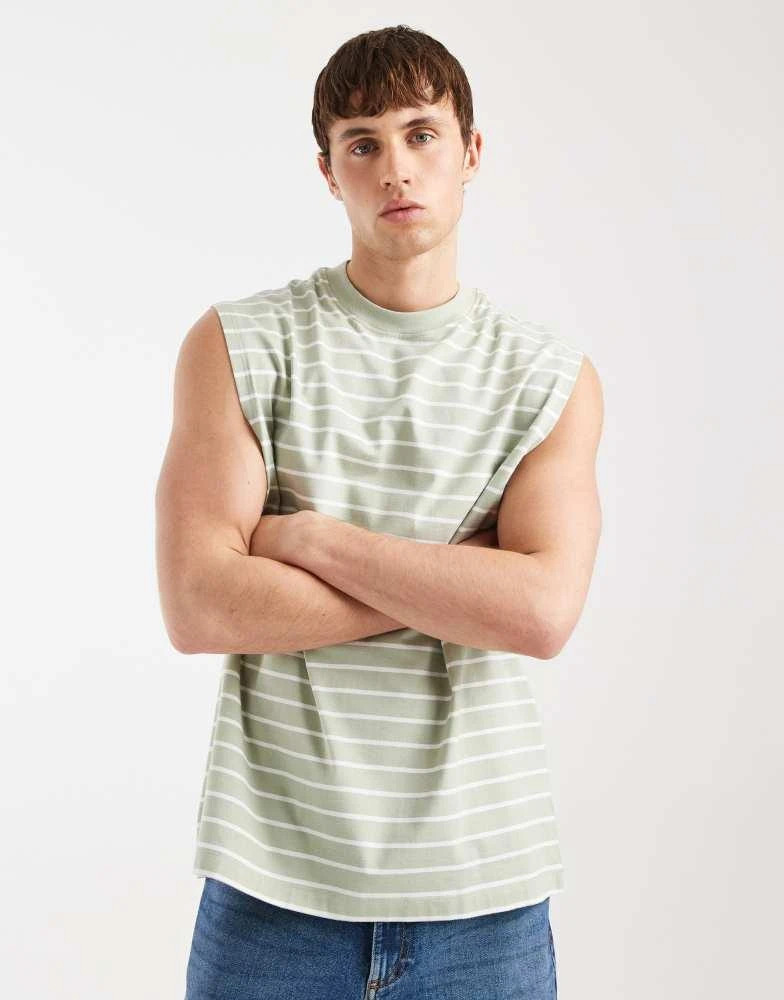 ASOS ASOS DESIGN oversized tank in green and white stripe