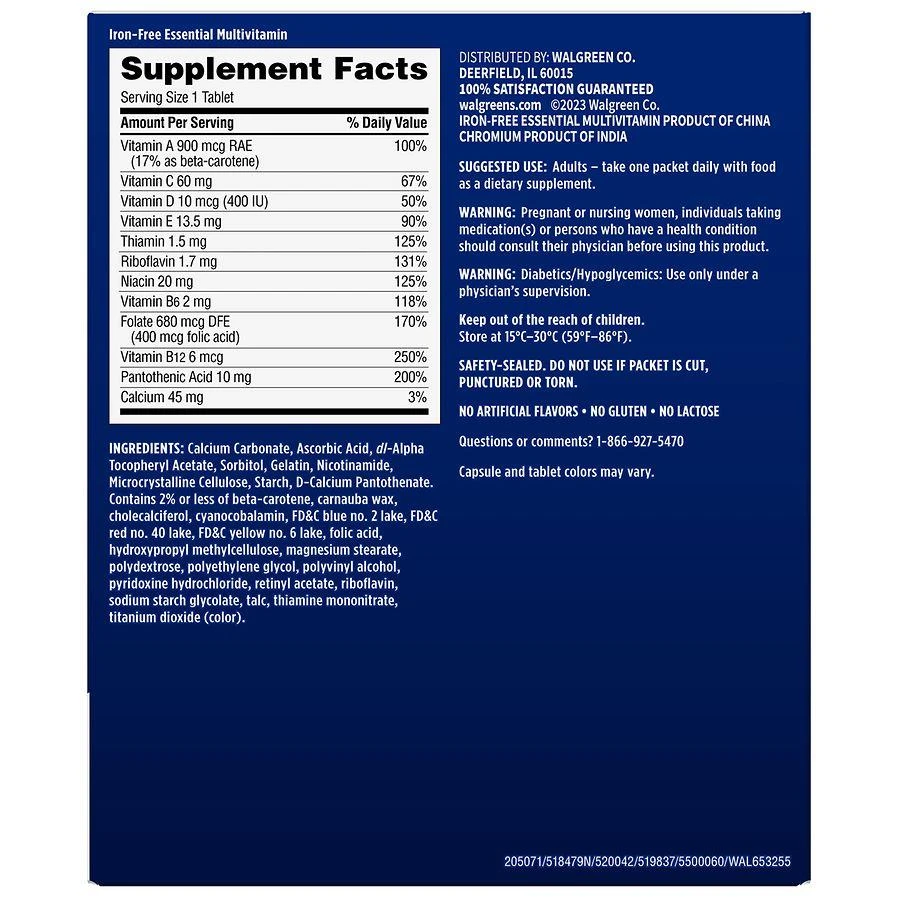 Walgreens Blood Sugar Support + Multivitamin Daily Vitamin Pack 2