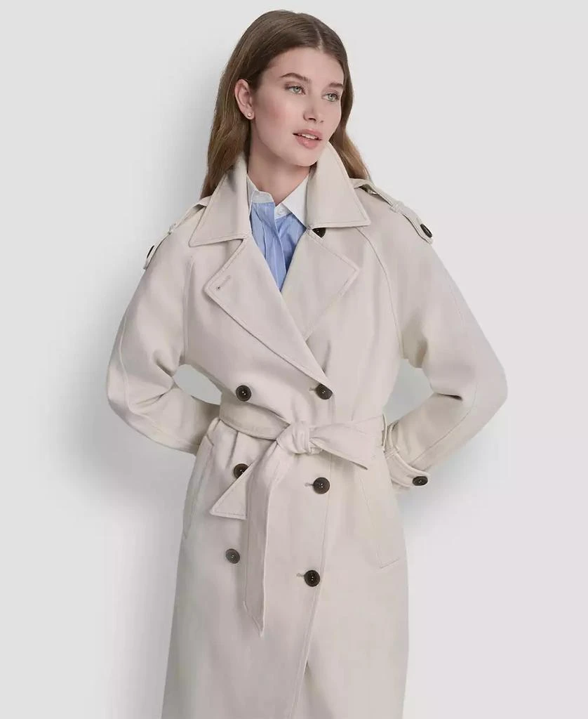 DKNY Women
s Double Breasted Belted Trench Coat