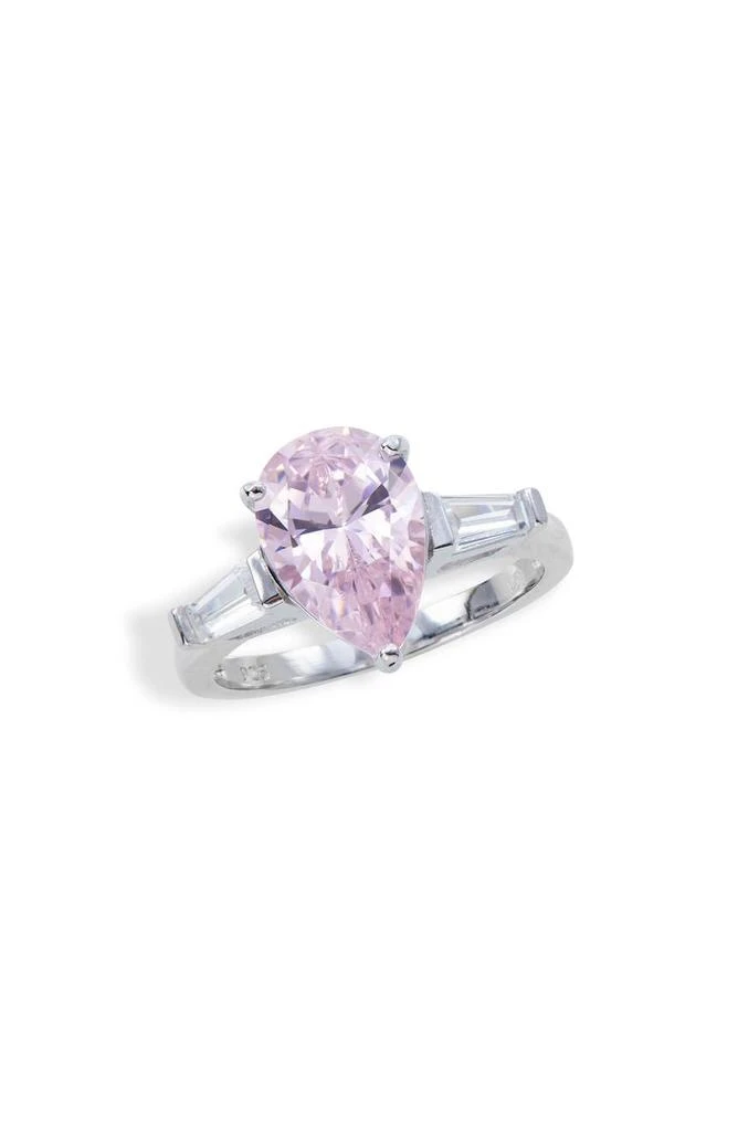 Savvy Cie Jewels Sterling Silver Teardrop Cubic Zirconia Ring 1