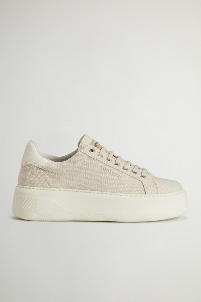 Woolrich Chunky Court Sneakers with Embroidered Logo - Women - Beige