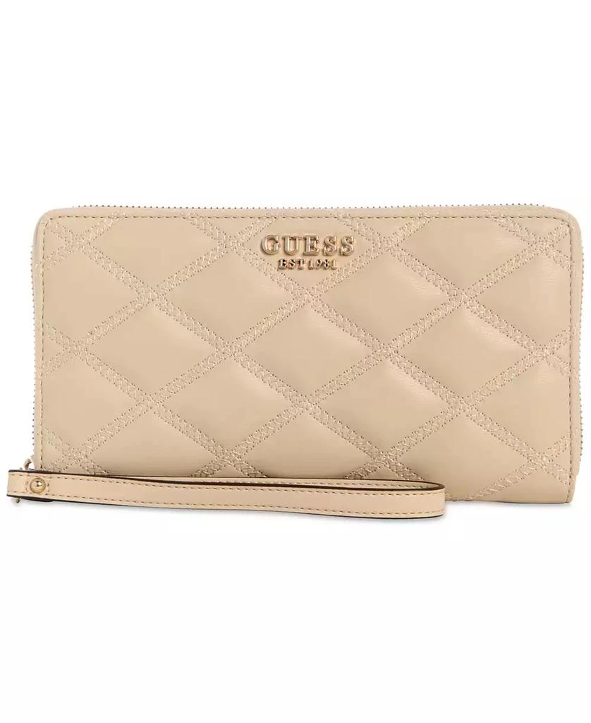 Shop Tamsin Quilted Check Organizer Zip Around Wallet on Sale at