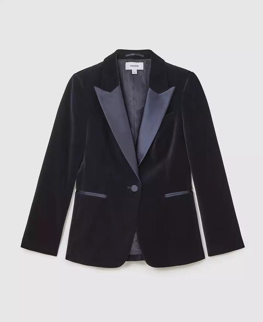 REISS Women's Verda Cotton Velvet Tuxedo Blazer