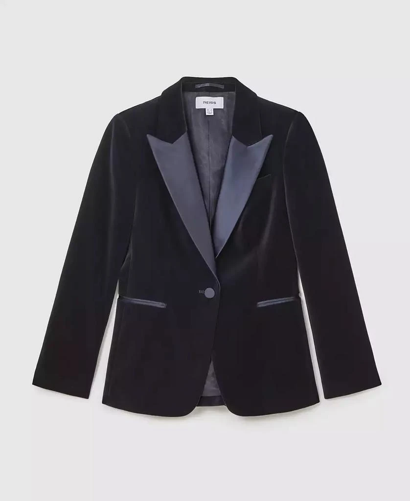 REISS Women's Verda Cotton Velvet Tuxedo Blazer 2