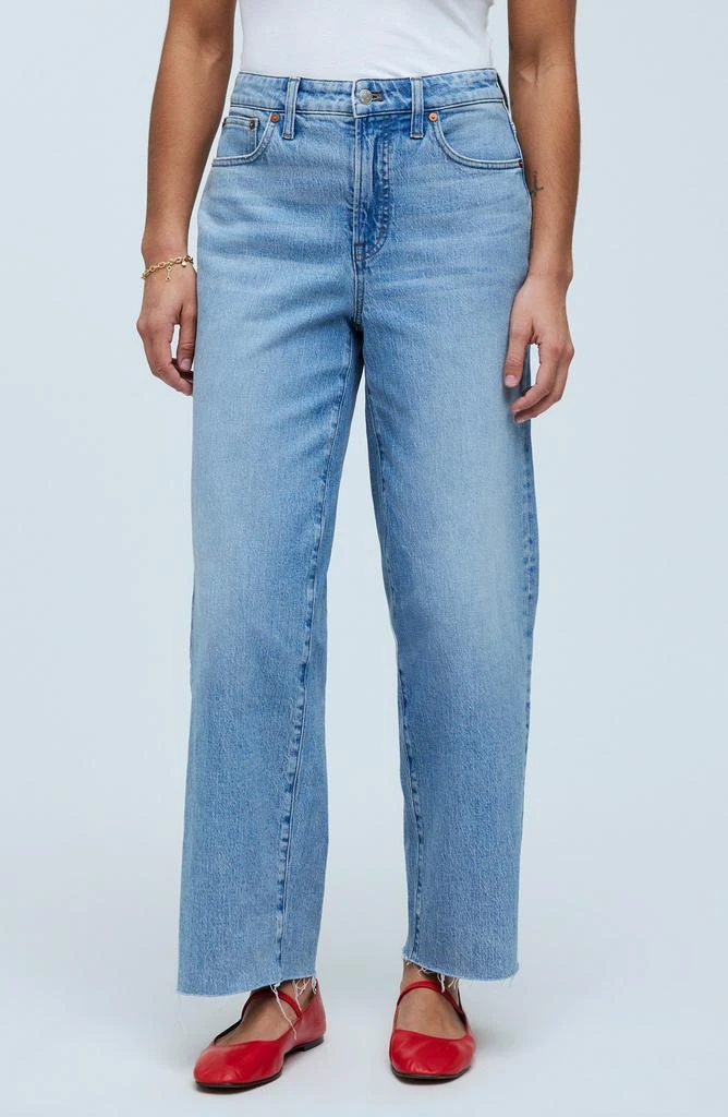 Madewell The Perfect Raw Hem Wide Leg Crop Jeans 6