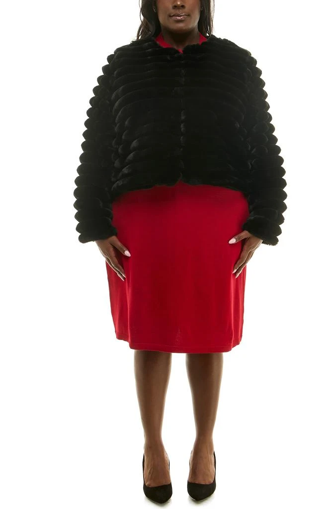 Nina Leonard Faux Fur Bolero Jacket 4