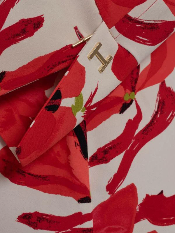 HALSTON May-25 Patterned Crepe Midi Shirt Dress 6