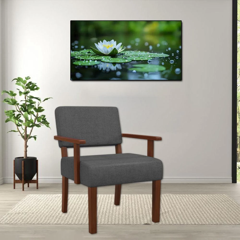 Hivvago Modern Upholstered Accent Chair with Solid Wood Frame for Living Room 4