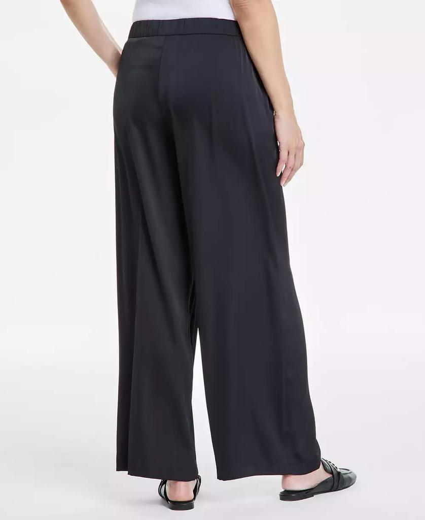 JM Collection Women's Pull-On Wide-Leg Satin Pants, Exclusively at Macy's