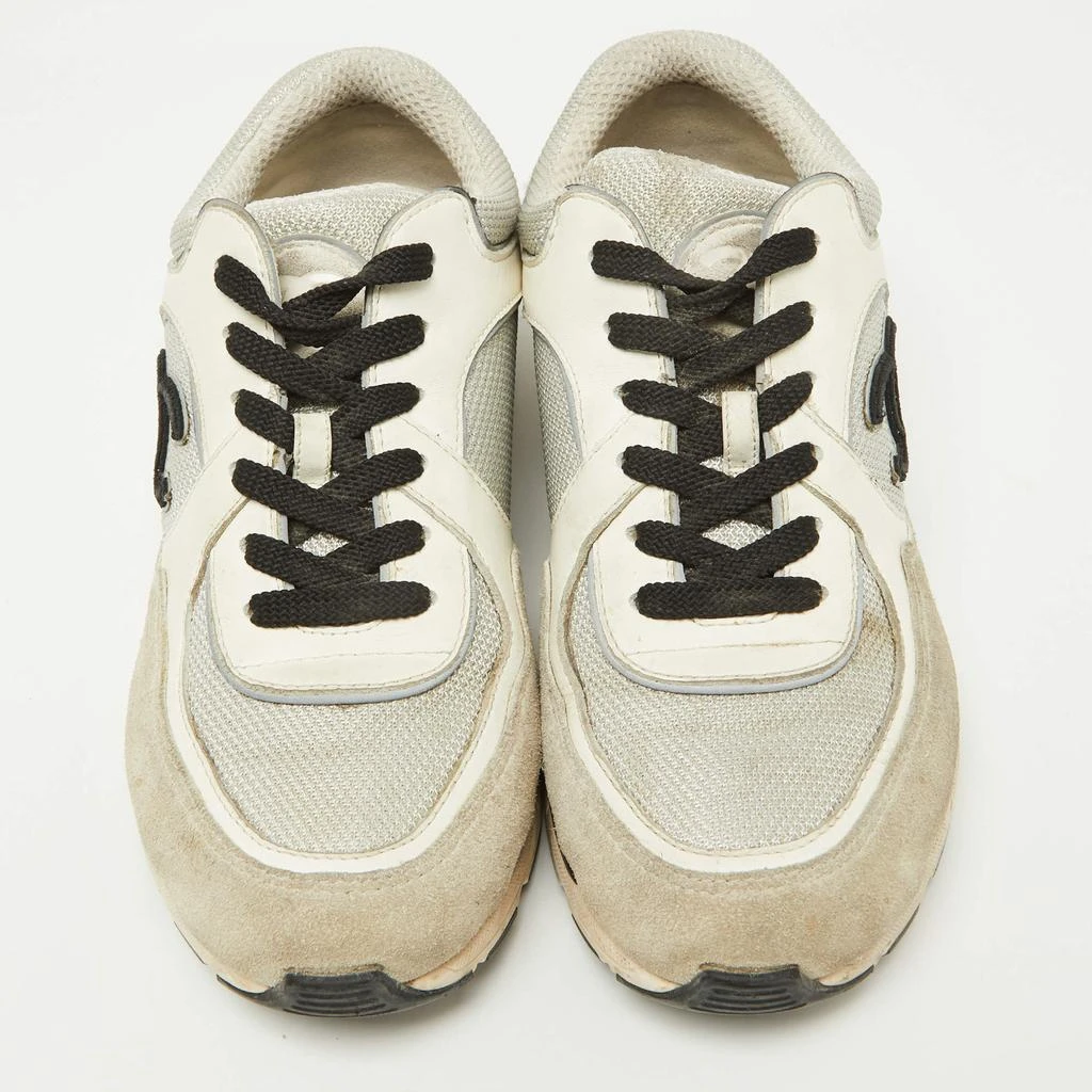 Chanel Chanel Tricolor Suede, Leather and Mesh CC Low Top Sneakers Size 38 3