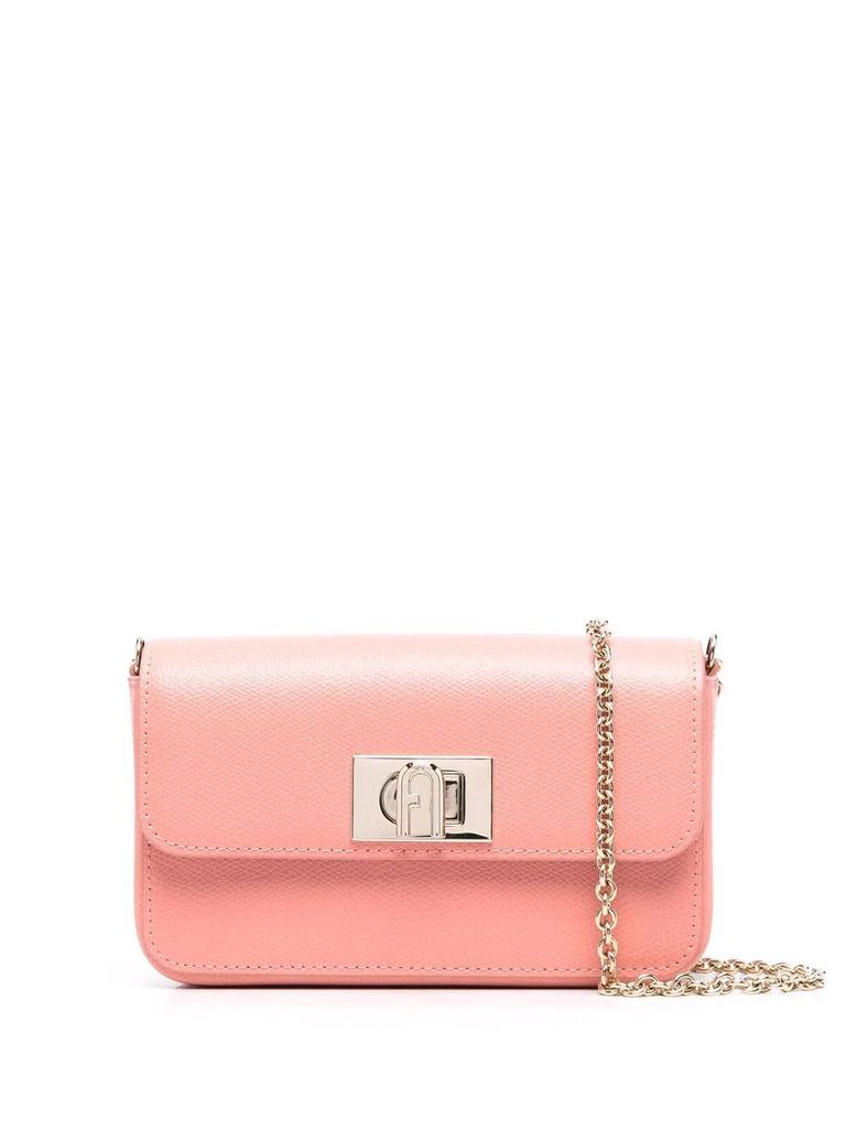 Furla foldover leather satchel bag - women -  -  - Pink
