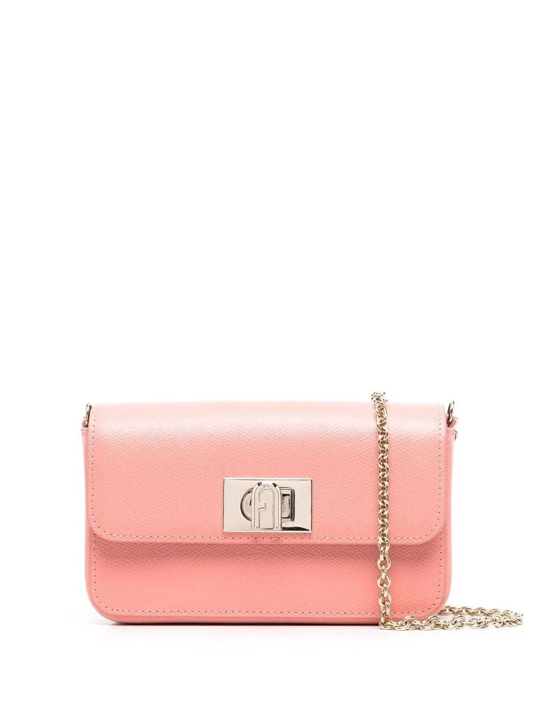 Furla foldover leather satchel bag - women -  -  - Pink 1