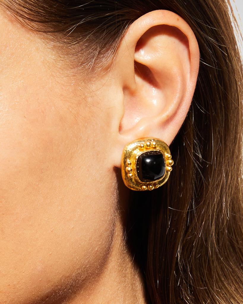 Elizabeth Locke 19K Black Onyx Convertible Earrings