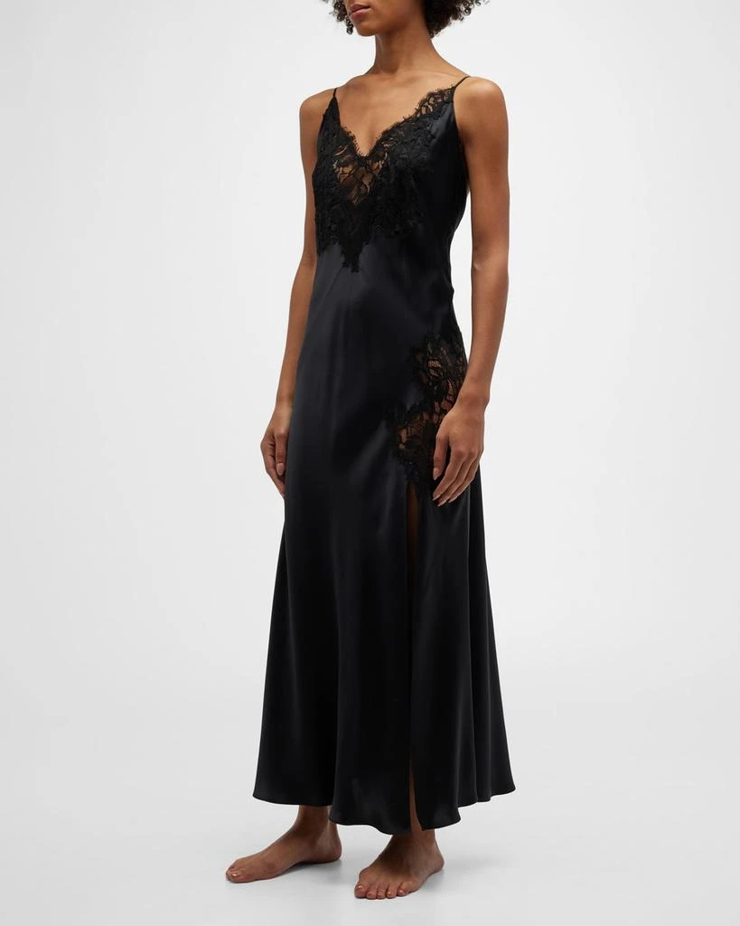 Christine Lingerie Diva Lace-Trim Charmeuse Gown 3