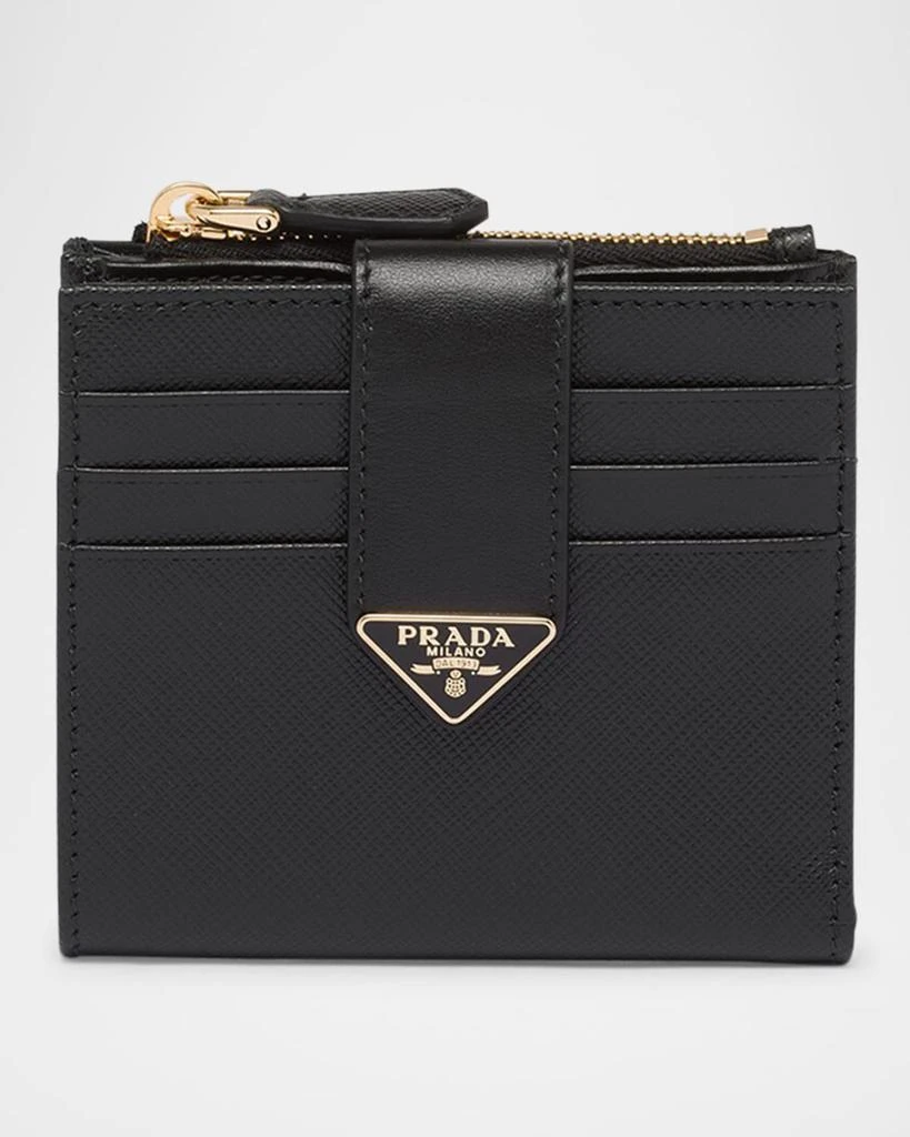 Shop Small Saffiano and Smooth Leather Bifold Wallet on Sale at
