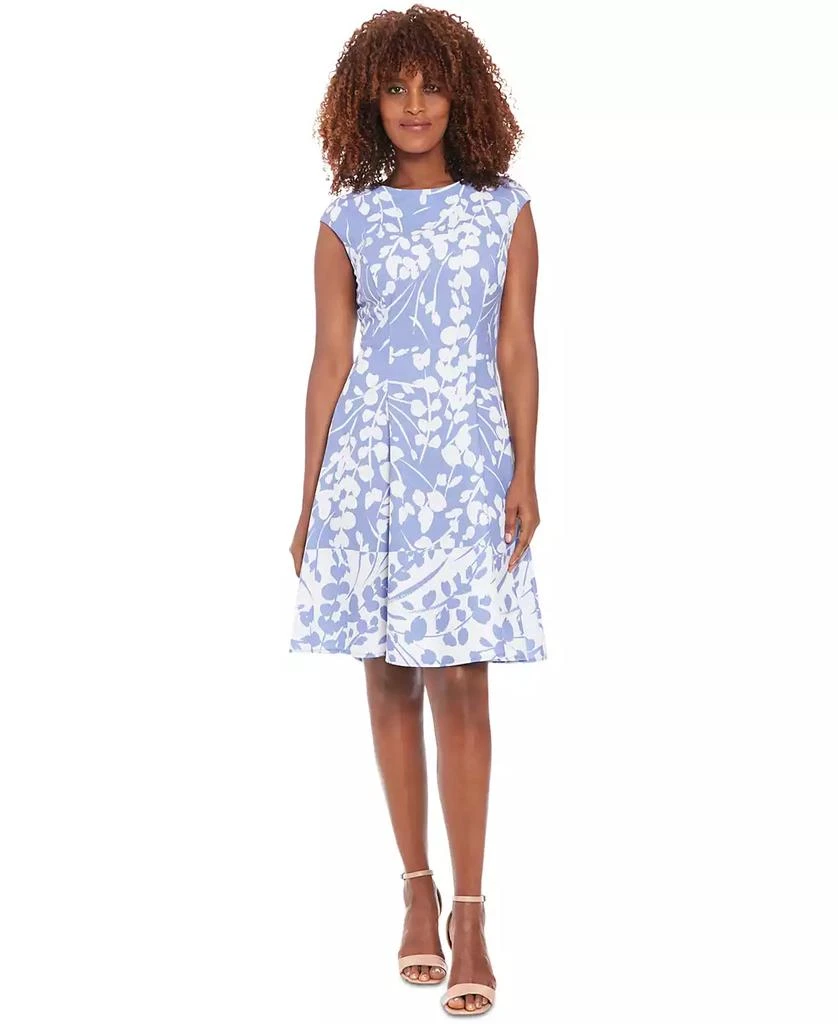 London Times Women's Floral-Print Fit & Flare Dress 1