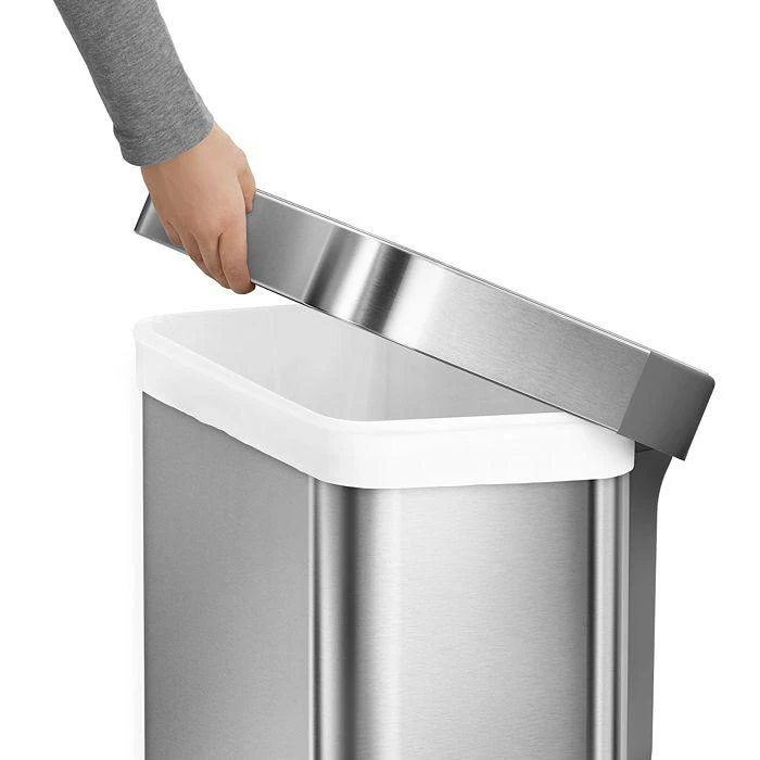 simplehuman 45 Liter Rectangular Kitchen Trash Can with Liner Pocket 2