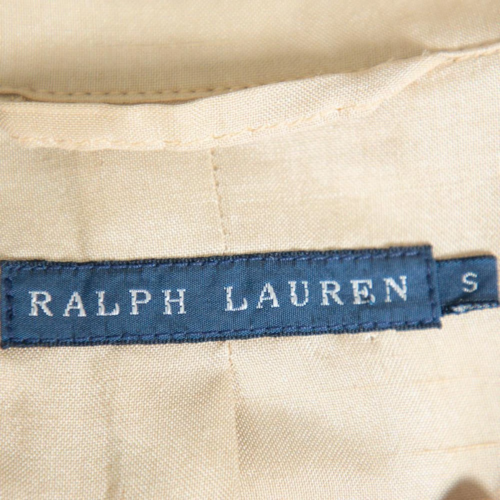 Ralph Lauren Ralph Lauren Beige Silk Button Front Lightweight Coat S 5