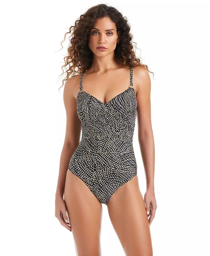 Beyond Control Women's V-Neck Over-The-Shoulder One-Piece Swimsuit 1