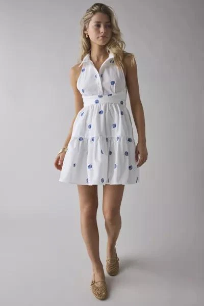 En Saison En Saisan Alani Seashell Embroidered Twist-Tie Shirt Mini Dress 4