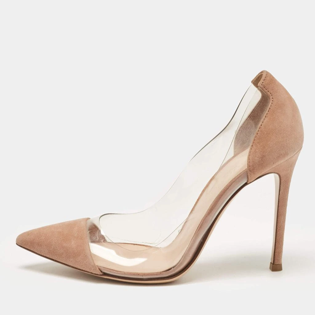 Gianvito Rossi Gianvito Rossi Beige PVC and Suede Plexi Pumps Size 35.5 1