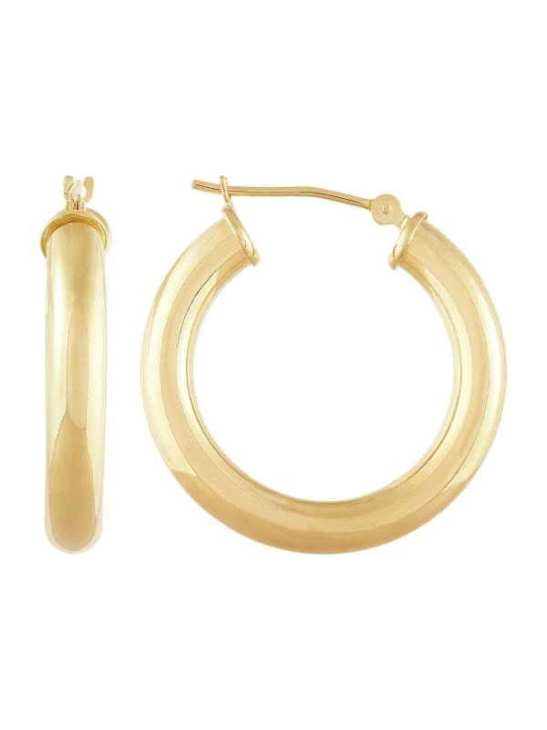 Saks Fifth Avenue 14K Yellow Gold Round Tube HoopEarrings 5