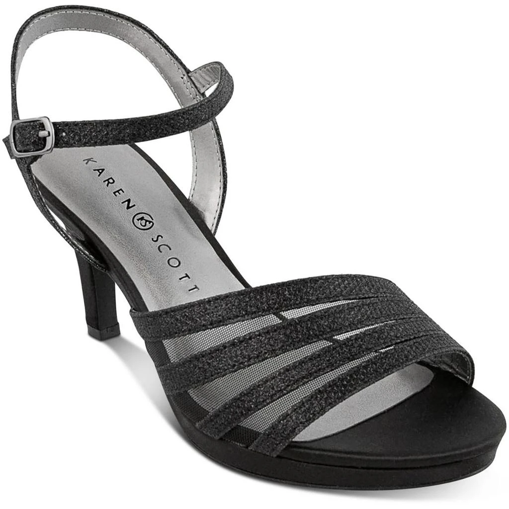 Karen Scott Darlaa Womens Metallic Glitter Ankle Strap 3